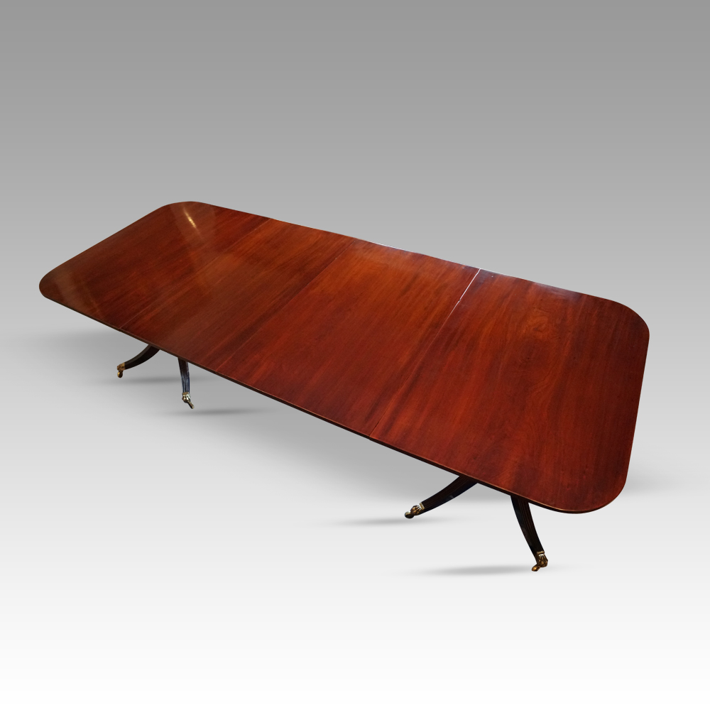 George-V-mahogany-twin-pillar-dining-table-4.jpg George V mahogany dining table - Image 1