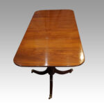 George V mahogany twin pillar dining table - Image 7