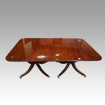 George V mahogany twin pillar dining table - Image 8