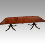 George V mahogany twin pillar dining table - Image 7