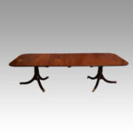 George V mahogany twin pillar dining table - Image 2
