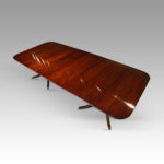 George V mahogany twin pillar dining table - Image 2
