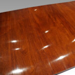 George V mahogany twin pillar dining table - Image 4