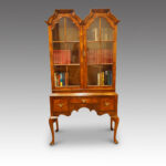 George V walnut double dome bookcase