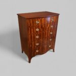 George VI mahogany bow front chest - Image 6