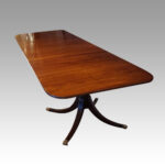 George VI mahogany twin pillar dining table - Image 8