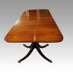 George VI mahogany twin pillar dining table - Image 6
