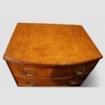George VI walnut bow front chest - Image 6