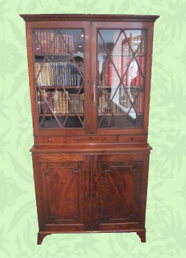 GeorgeIVmahoganybookcase.jpg George III Mahogany Breakfront Bookcase - Image 1