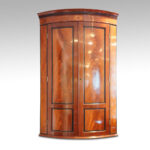 Georgian bow front mahogany hanging corner cabinet
