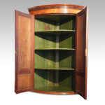 Georgian bow front mahogany hanging corner cabinet - Image 4