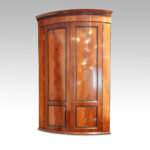 Georgian bow front mahogany hanging corner cabinet - Image 2