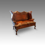 Georgian leather wing sofa Now Sold - Image 10