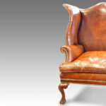 Georgian leather wing sofa Now Sold - Image 3