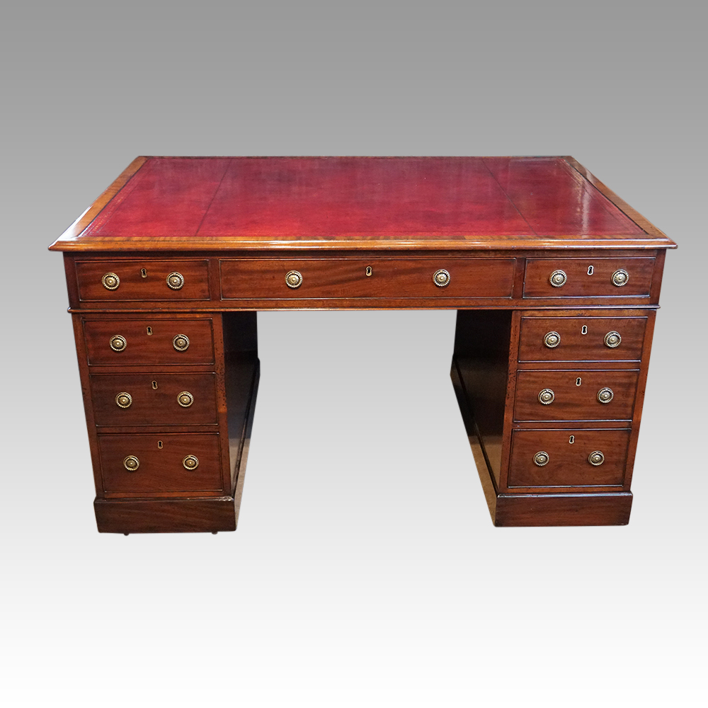 Georgian-mahogany-partners-desk-1.jpg Georgian mahogany partners desk - Image 1