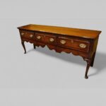Georgian oak cabriole leg dresser base - Image 2