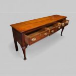 Georgian oak cabriole leg dresser base - Image 6