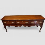 Georgian oak cabriole leg dresser base - Image 7