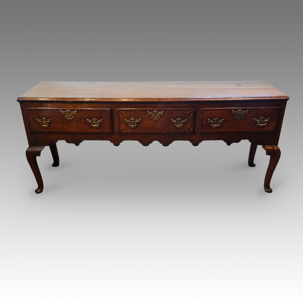 Georgian-oak-cabriole-leg-dresser-base.jpg Georgian oak cabriole leg dresser base - Image 1