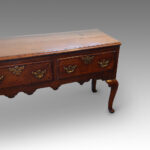 Georgian oak cabriole leg dresser base - Image 2