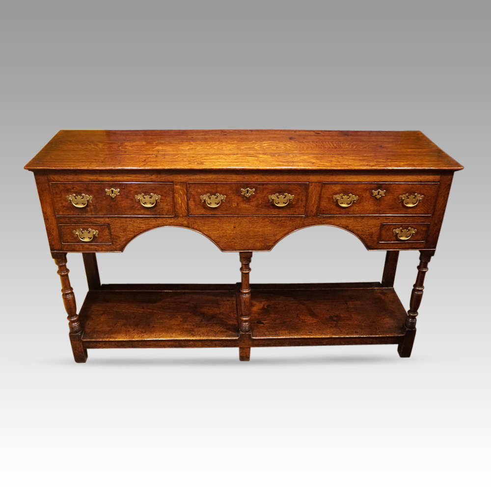 Georgian-oak-dresser-base-6.jpg Georgian oak pot board dresser base - Image 1