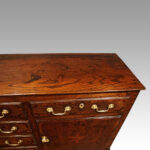 Georgian oak inlaid dresser base - Image 4