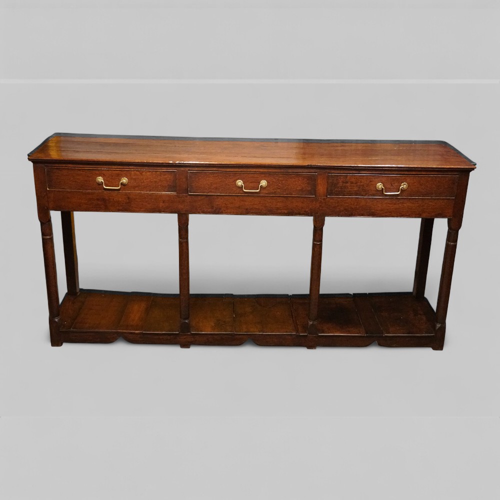 Georgian-oak-long-pot-board-dresser-base.jpg Georgian oak long pot board dresser base - Image 1