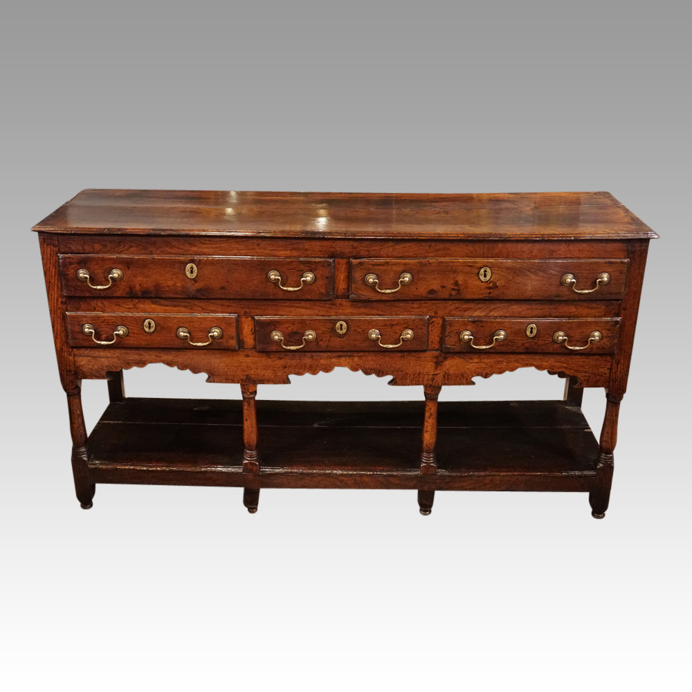 Georgian-oak-pot-board-oak-dresser.jpg George III oak dresser base - Image 1
