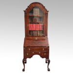 Edwardian walnut bureau bookcase