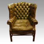 Georgian style leather wing chair