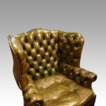 Georgian style leather wing chair - Image 2