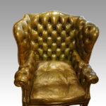 Georgian style leather wing chair - Image 4