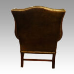 Georgian style leather wing chair - Image 5
