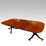 Georgian style mahogany twin pillar dining table