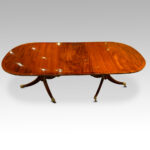 Georgian style mahogany twin pillar dining table