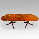 Georgian style mahogany twin pillar dining table - Image 2