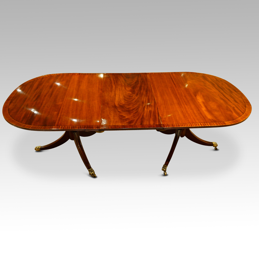 Georgian-style-mahogany-twin-pillar-dining-table.jpg Georgian style mahogany twin pillar dining table - Image 1