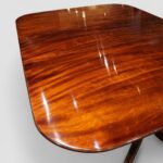 Georgian style mahogany twin pillar dining table - Image 7