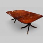 Georgian style mahogany twin pillar dining table