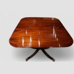 Georgian style mahogany twin pillar dining table - Image 2