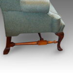 Georgian style wing chair in Khaki tweed material - Image 4