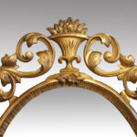 Antique carved oval gilt mirror - Image 4