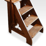 Victorian Gothic oak library steps - Image 2