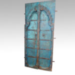 Indian carved teak doors with original paint - Image 2