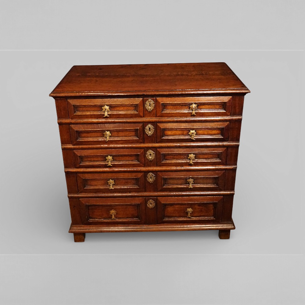 Jacobean-oak-chest-of-drawers.jpg Jacobean Oak Chest of Drawers with Original Brasses, c.1680 - Image 1