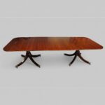 Large George V mahogany inlaid dining table