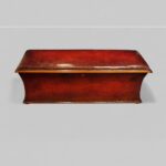 Large Victorian Mahogany Leather Ottoman