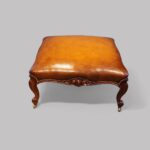 Large Victorian leather stool - Image 2