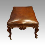 Large Victorian leather stool - Image 4