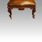 Large Victorian leather stool - Image 5
